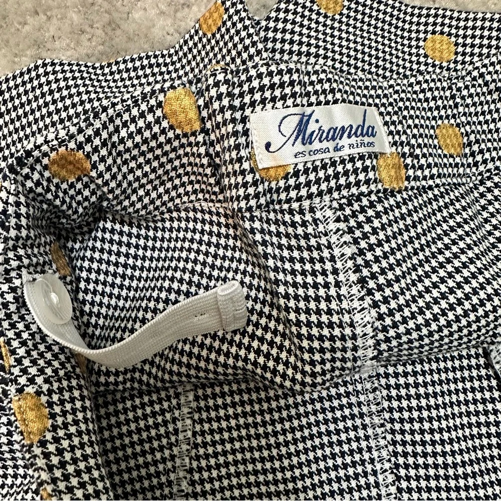 Miranda Girls High-Waist Houndstooth Shorts with Gold Polka Dots Girls size 6